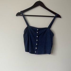 AE Soft Cotton Blue Crop Top, size M